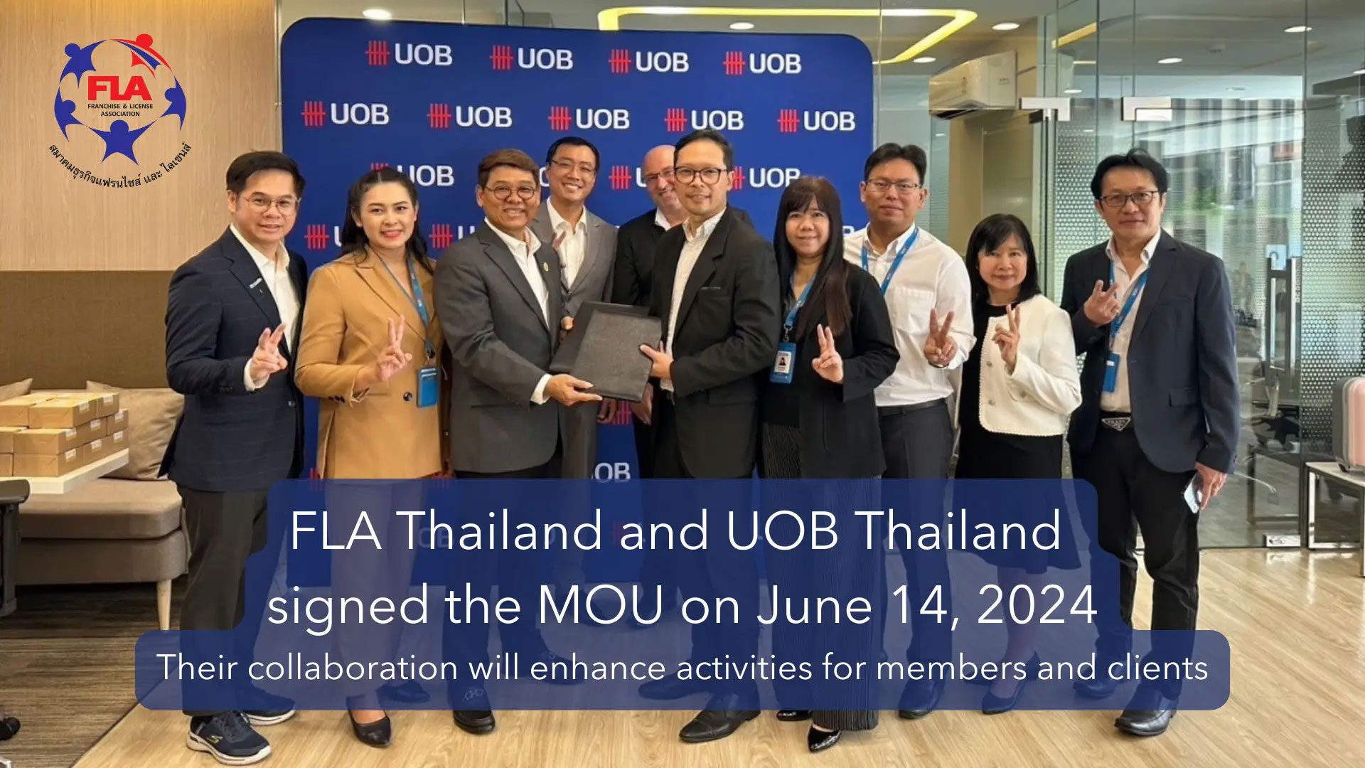 MOU between FLA Thailand x UOB Thailand to collaborate and create benefits for members and customers.